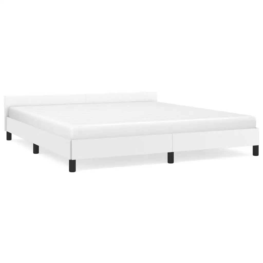 White King Faux Leather Bed Frame - Sleek, Modern Design (Mattress Not Included)