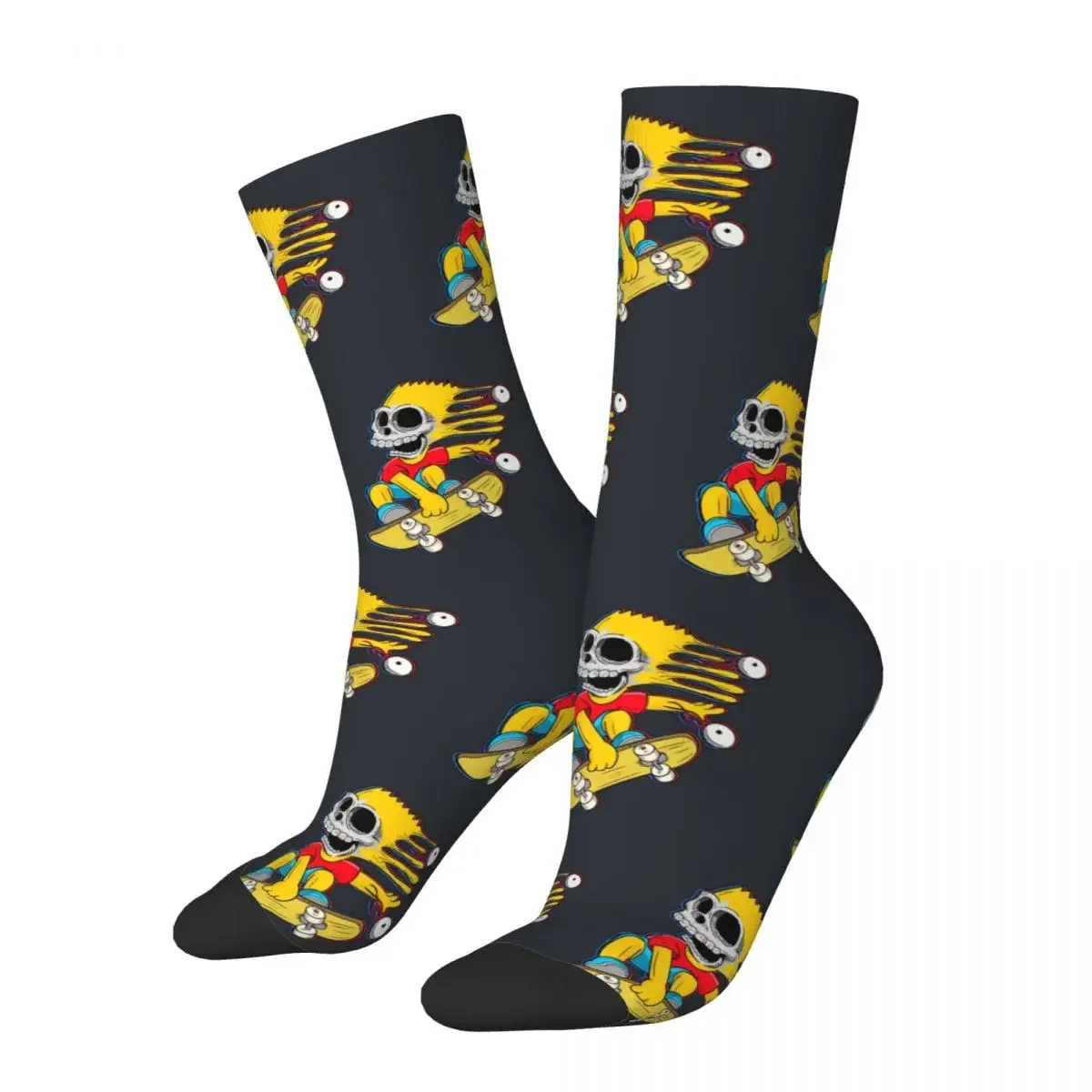 Tiki Crazy  Skate Free Or Die Sock for Men Hip Hop Harajuku The Simpsonss Quality Pattern Crew Sock Casual Gift tops fugees