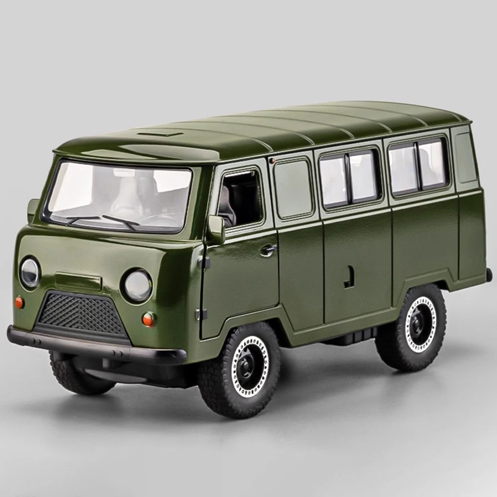 โมเดลรถรัสเซีย UAZ TRAVELER ขนาด 1:18 ของเล่นรถโลหะผสม ตัวถังโลหะ แบบหล่อขึ้นรูป มีเสียงและไฟ สำหรับเด็ก ของขวัญ
