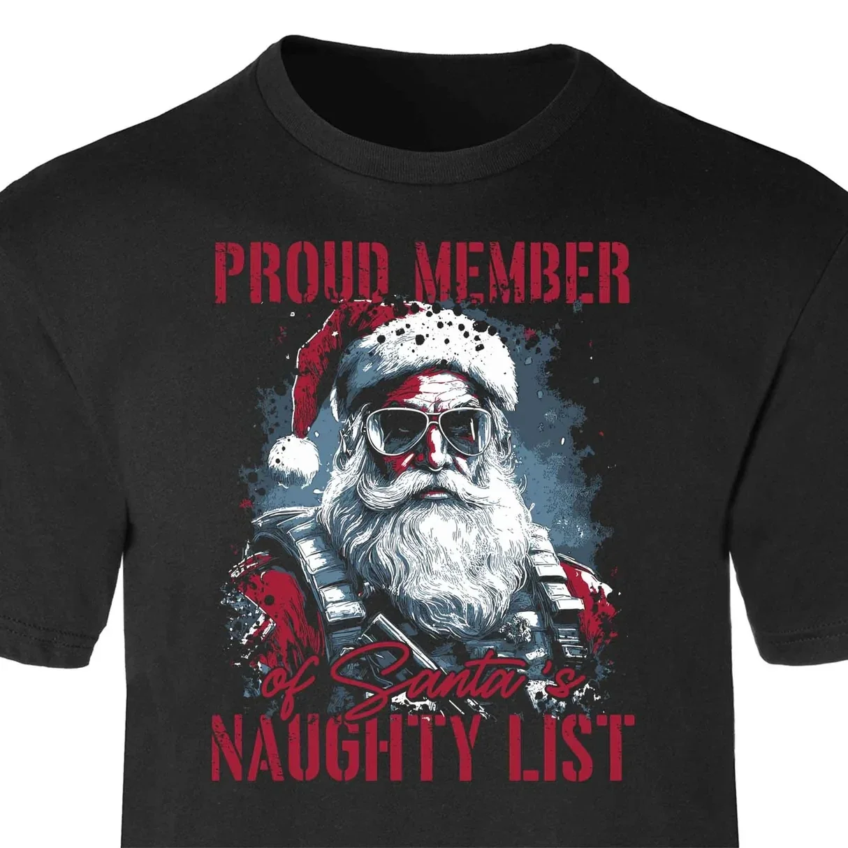 Proud Member of Santa's Naughty List T-Shirt 100% Cotton O-Neck Short Sleeve Summer Casual Mens T-shirt Size S-3XL