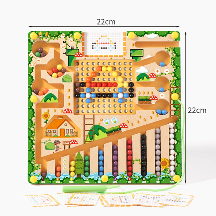 Magnetic Sorting Games Montessori Puzzle Toys Maze Board Learning Color Counting Number Classification Wooden Educational Toys