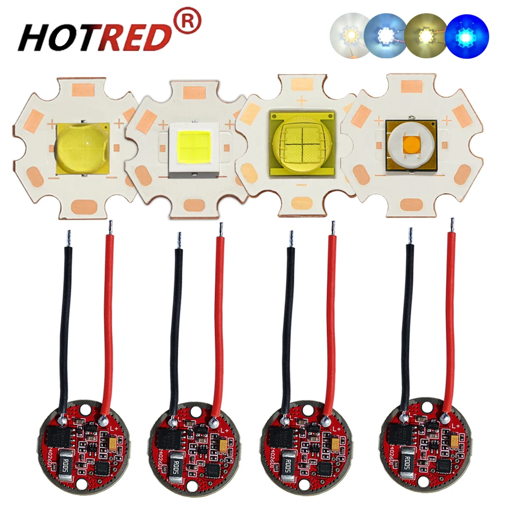 LED 30W 40W 50W XHP70.2 XHP70.3 Hi XHP90 SBT90 Cold White Warm White Beads Torch Flashlight Current Driver 23mm DC3-3.7V