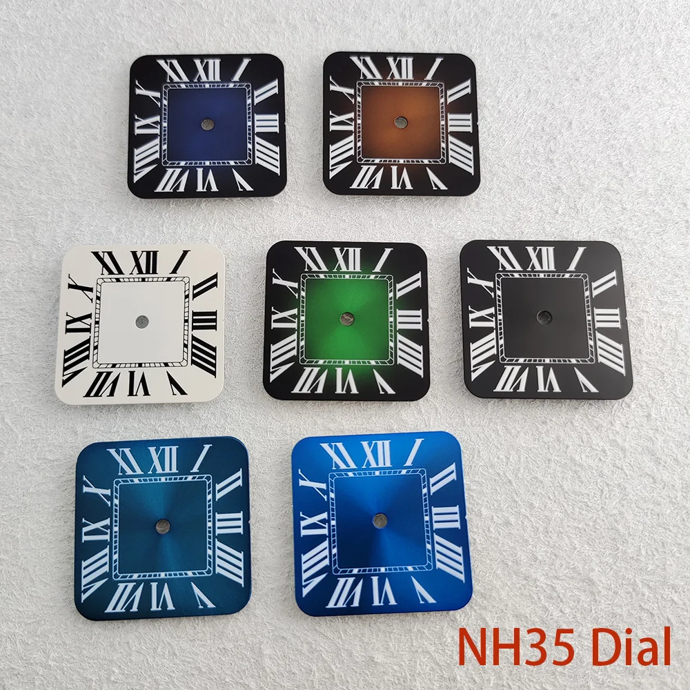 NH35 dial NH35 square dial Rome without logo dial case folding buckle square case suitable for NH35 NH36 movement watch accessor