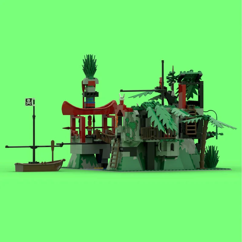 Pirate Fortress Model Moc Building Bricks Modular Jungle Sanctuary Model Technology Blocks Christmas DIY Toy Construction Gifts