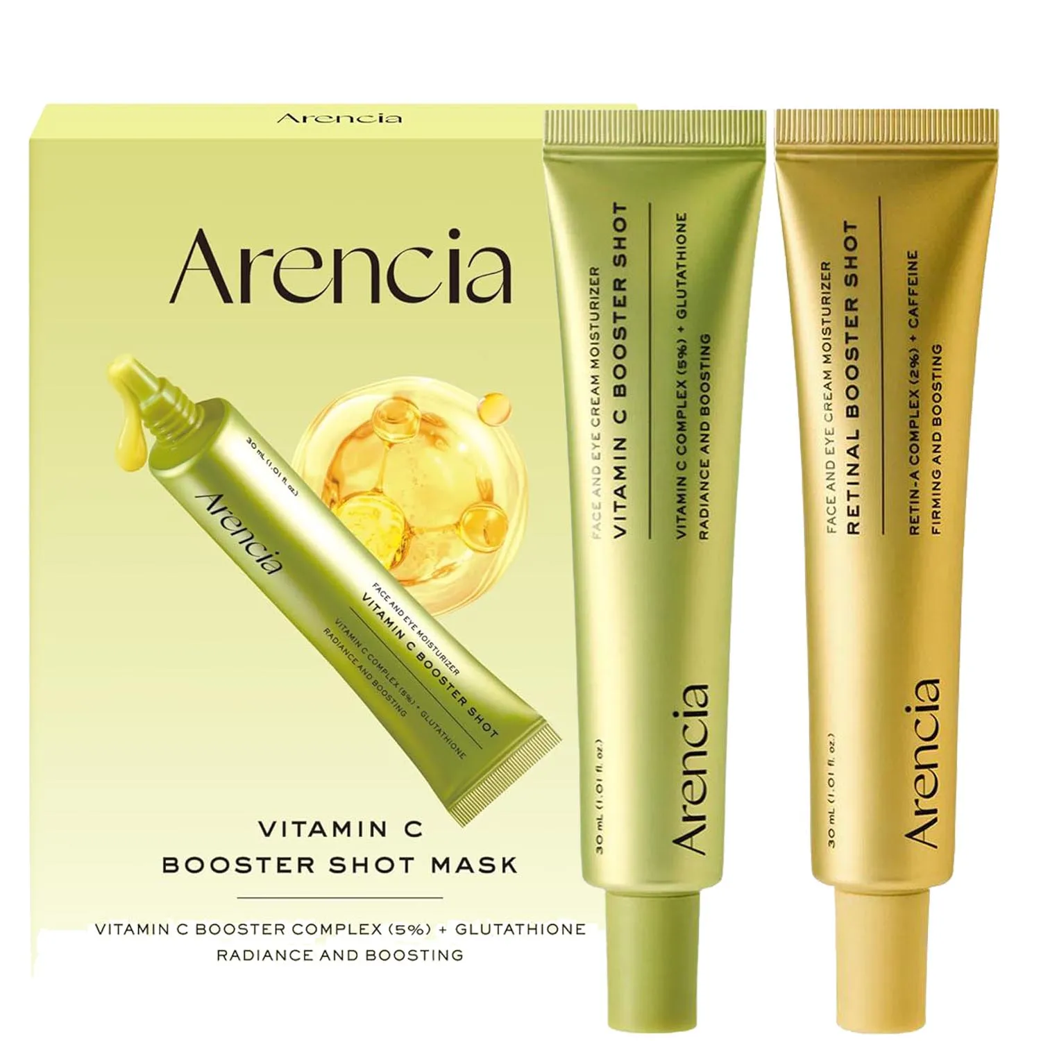 Sérum Hidratante Arencia com Vitamina C e E para Manchas Escuras, Linhas Finas e Rugas - Creme Facial e para Olhos