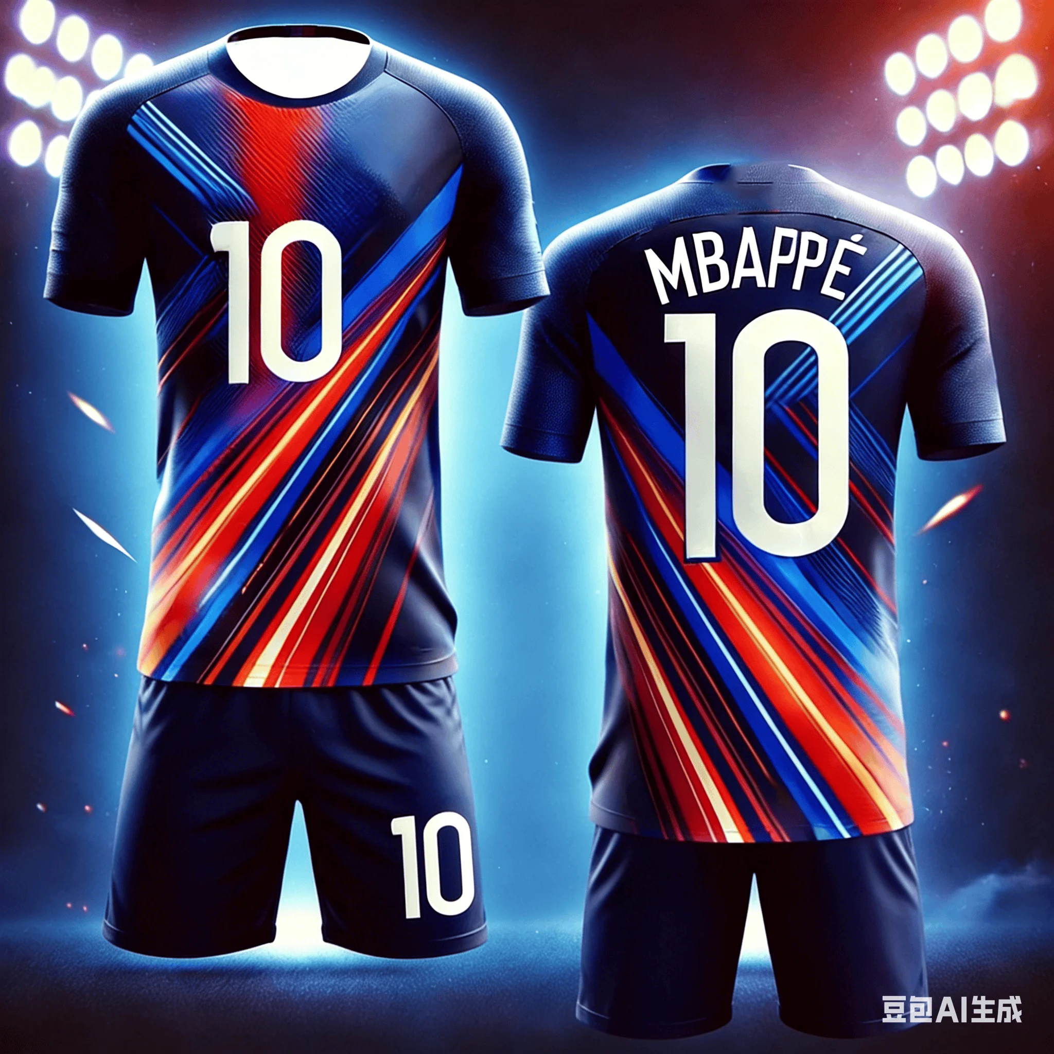 SUMMER NEW FOOTBALL STAR 3D MBAPPE FAN COMMEMORATIVE EDITION NO.10 TRAINING SPORTS ADULT/CHILDREN SHORT SLEEVE SHORTS SET KIDS