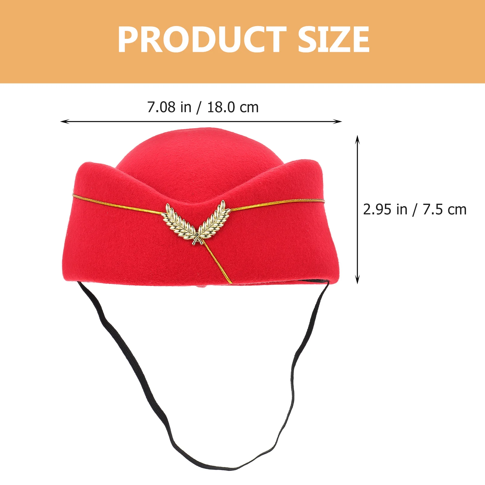 

Elegant Airline Stewardess Red Costume Party Cosplay Flight Attendant Accessories Decorative Pillbox Hat For Halloween Band