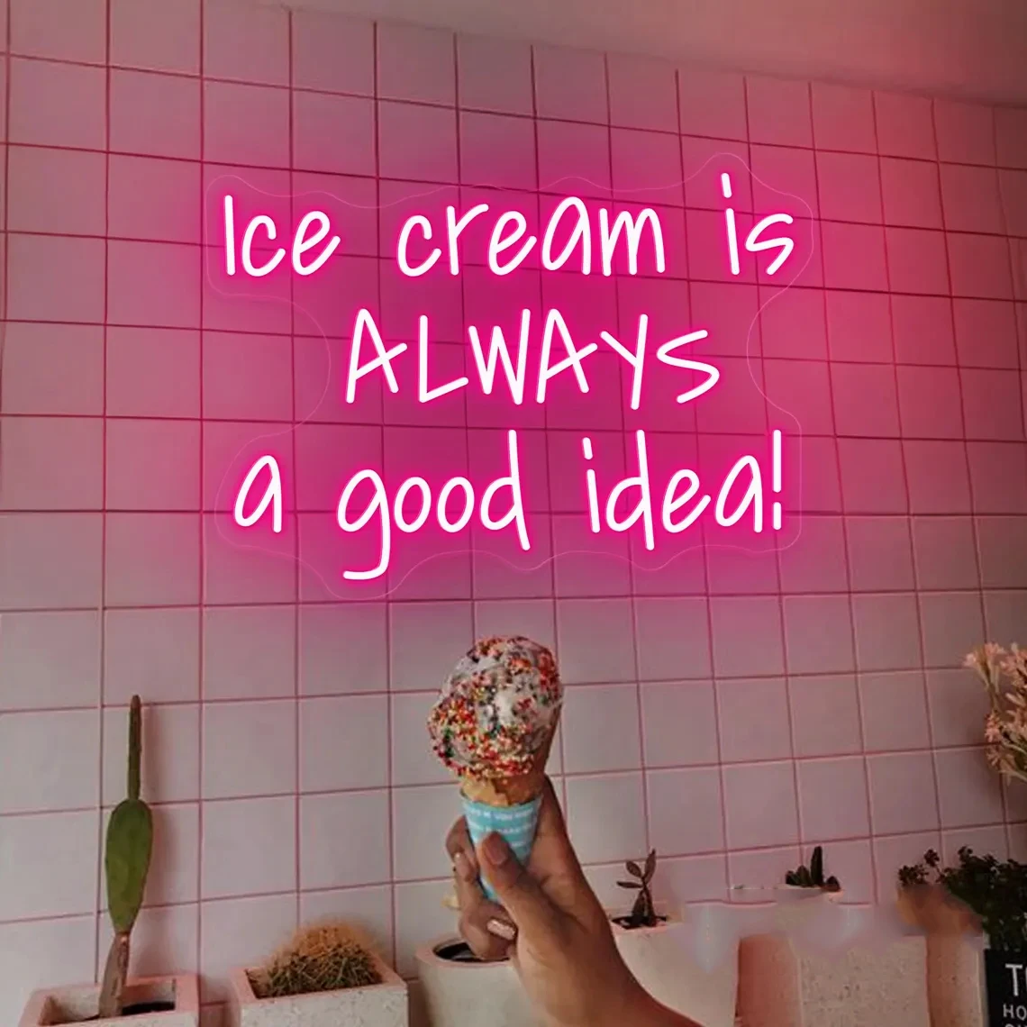 

Ice Cream Is Always A Good Idea Neon Sign Ice Cream Bar Decor Neon Coffee Restaurant Wall Decor Ice Cream Cafe Shop Sign