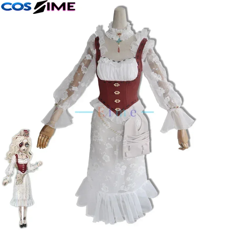 Robe de cosplay de la psychologue Leyla White Valentine du jeu Identity V, uniformes d'Halloween, sur mesure