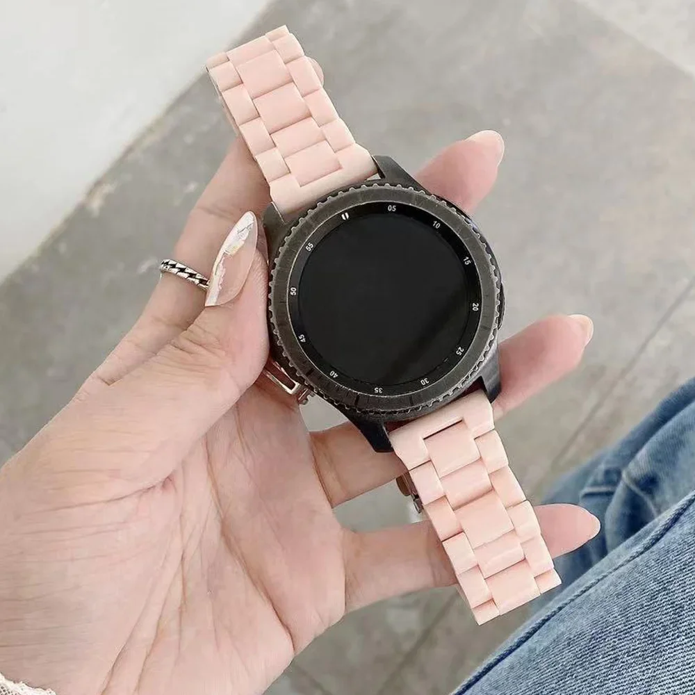 20mm/22mm Resin strap For Samsung Galaxy watch 7 6 5 pro/4-6 classic 42mm/Active 2 40mm/44mm Gear S3 women Bracelet watch strap