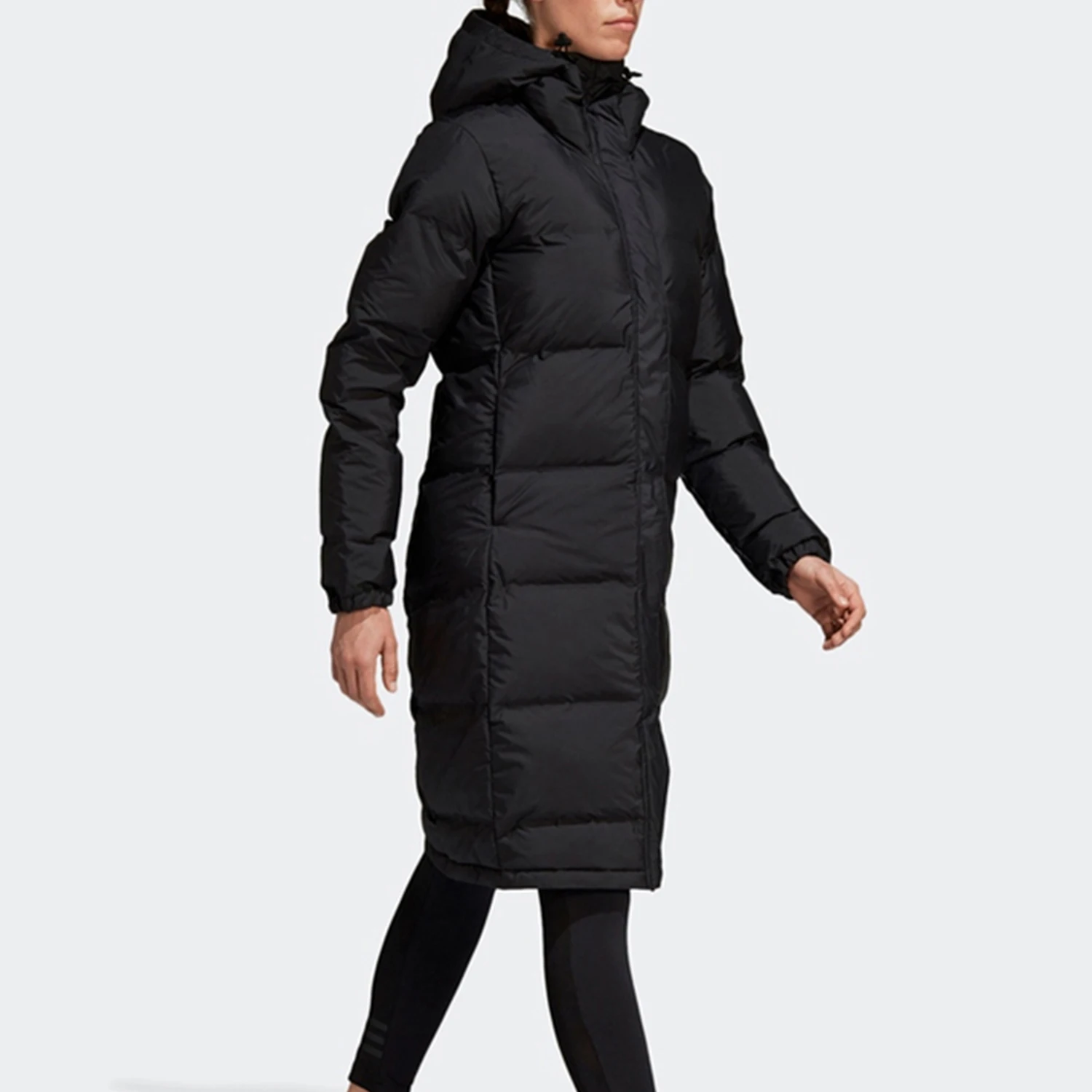 Adidas genuine women's outdoor long sleeved warm hooded sports cotton jacket CY8647