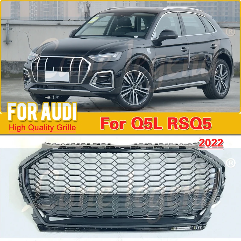 

Modified Auto Grille Front Bumper Mesh Hood Grill Grille for Audi Q5 Q5L 2022 For RSQ5 Style ABS Bumper Hood Cover Grill
