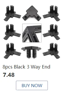 8 stücke Schwarz 3 Weg End Winkel Halterung Anschlüsse Für Europa Standard Aluminium Extrusion Profil 2020 Serie Buchse 6mm mit Schrauben – Detail 10