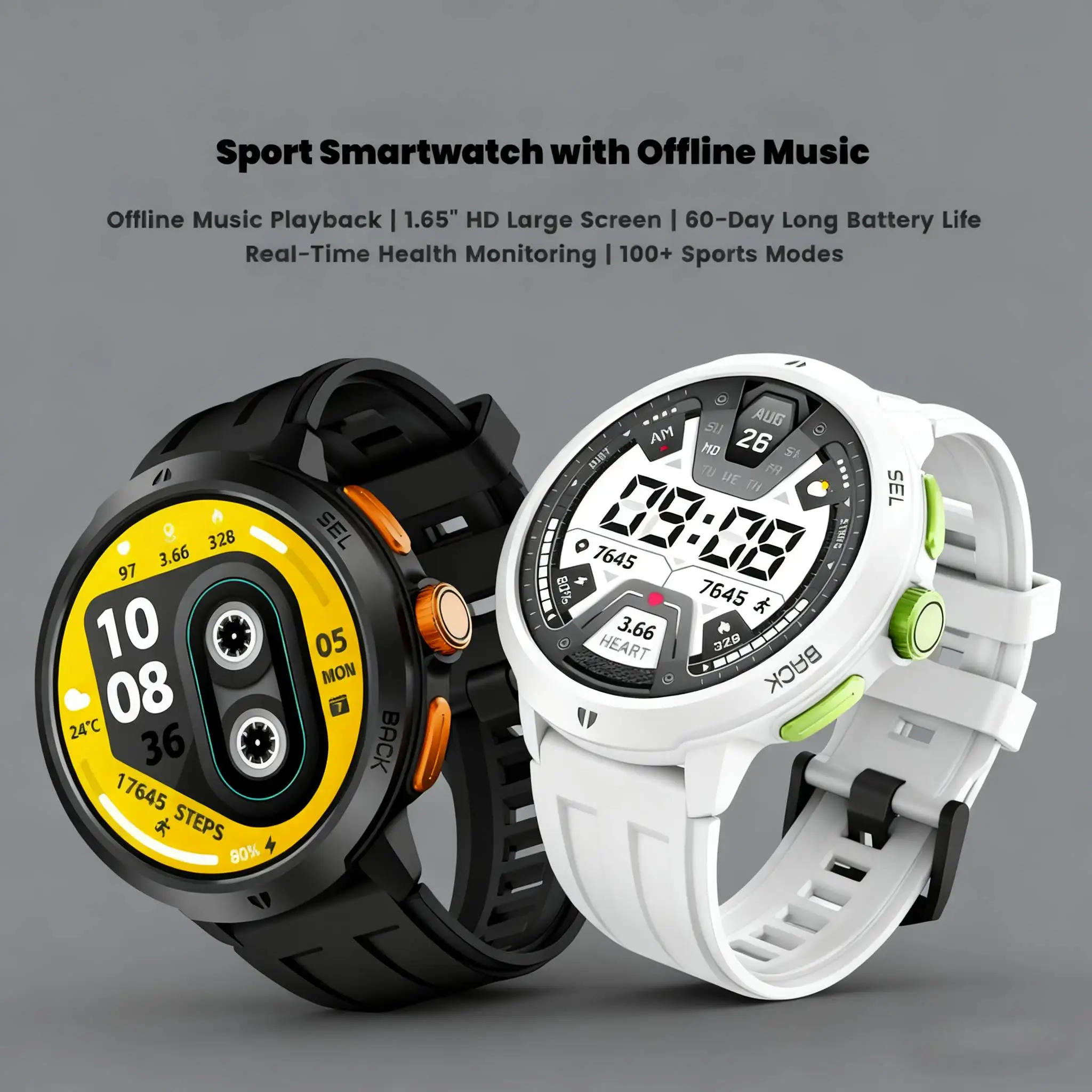 

LEADOYS C33 Rugged Military Smartwatch Bluetooth Calling Heart Rate/Sleep Monitoring Waterproof Fitness Tracker Wrist Watch Men