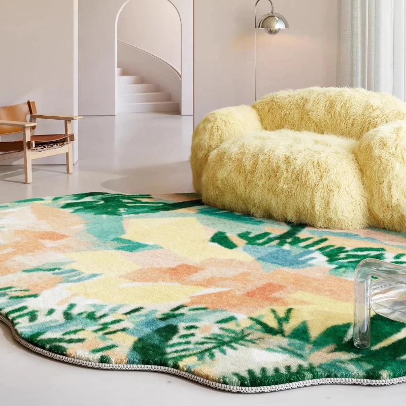Dopamine Color Bedroom Decor Moss Carpet Irregular Shape Carpets for Living Room Fluffy Soft Lounge Floor Mat Thickend Plush Rug