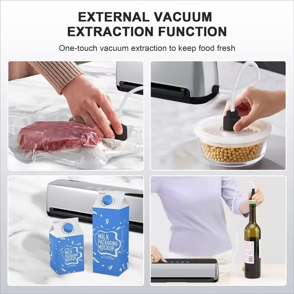 XIAOMI110V/220V Touch Food Vacuum Sealer Wet And Dry Dual-purpose Household Vacuum Packaging Machine With Free 10pcs Vacuum Bags