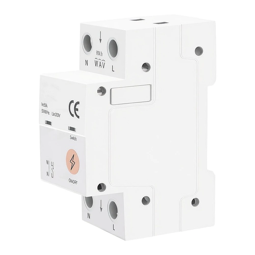 1Pcs 63A 2P WIFI Breaker Wireless Remote Control Monitoring Overload Protection For Home Automation System