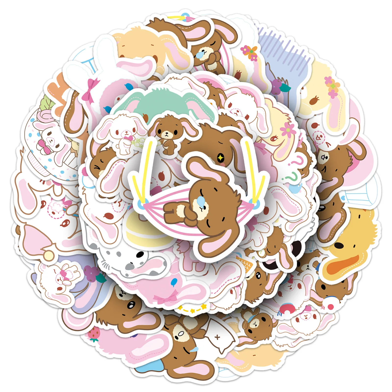 10/30/50 pçs açúcarbunnies dos desenhos animados adesivos shirowo kurousa graffiti kawaii sanrio decalques portátil guitarra carro bicicleta decoração brinquedo