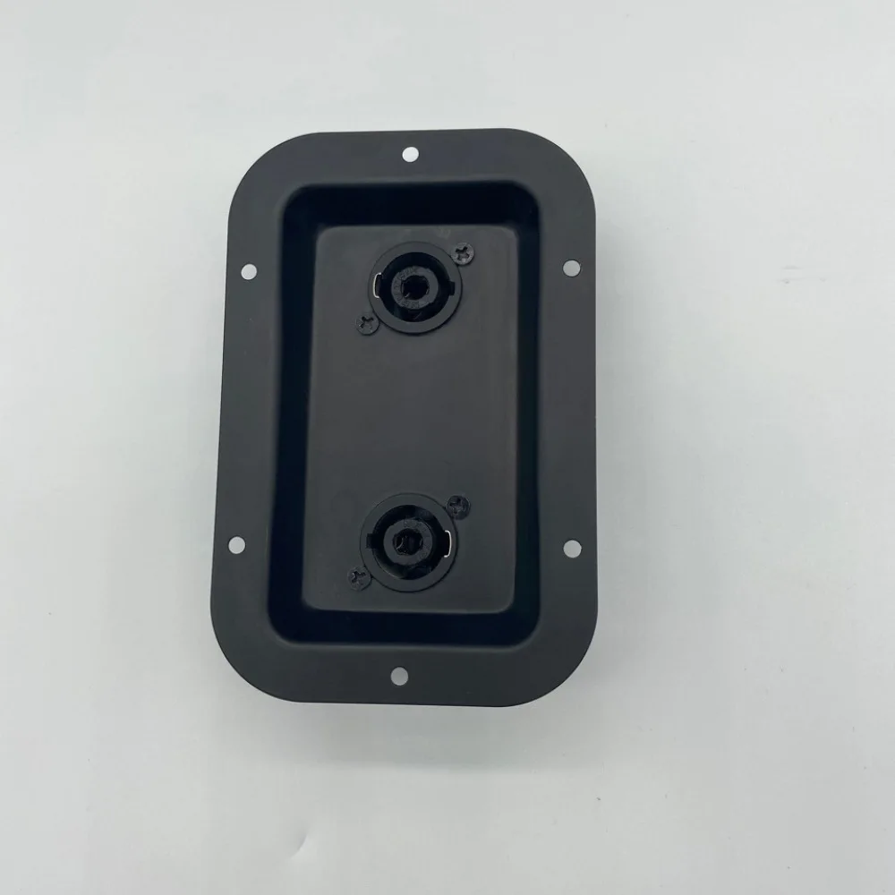 Durable Metal Speaker Terminal Box Audio Interface Plate Professional Stage Sound System Cable Connection Parts Black