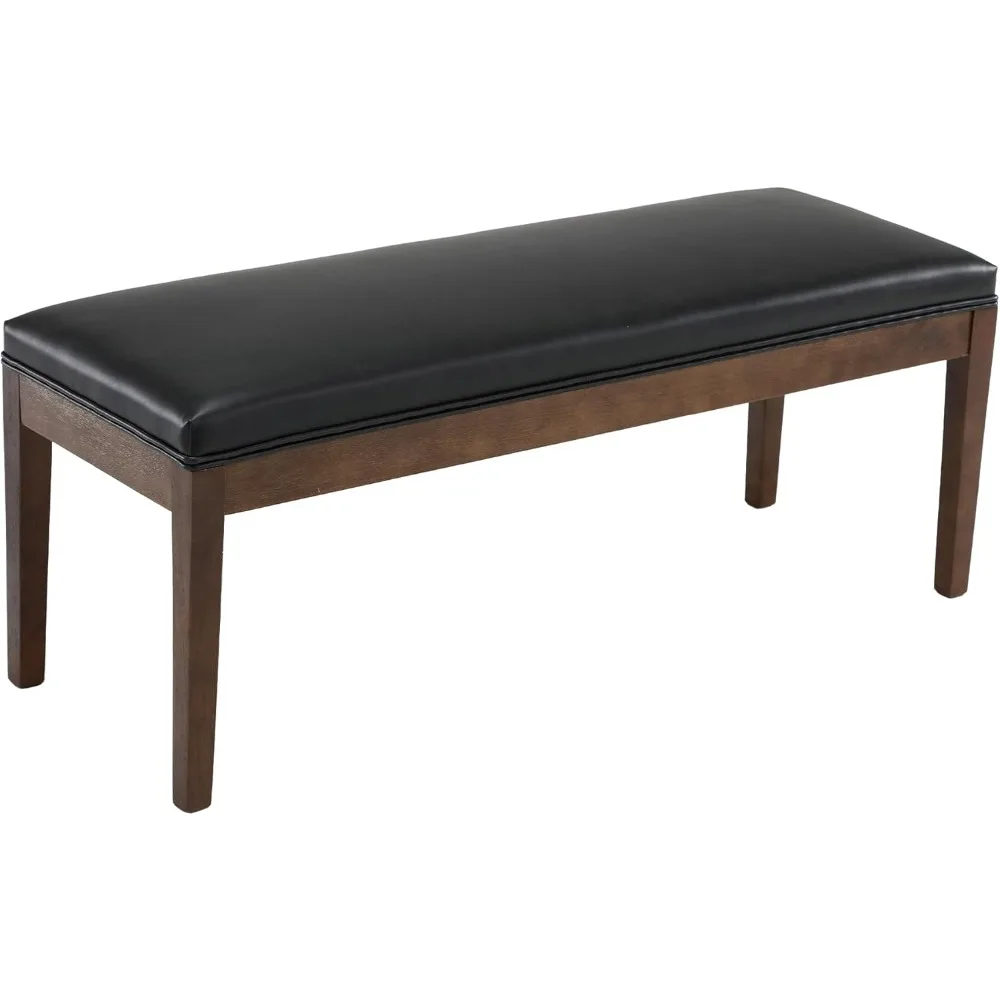 

PU Leather Dining Bench Upholstered Entryway Bench Farmhouse Shoe Bench Seat Ottoman for Hallway Living Room Bedroom End of Bed