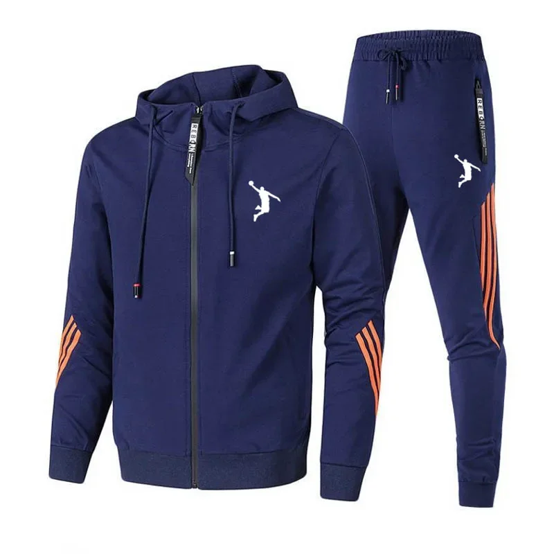 2024 Spring and autumn new leisure sports fashion zipper men\'s running suit men clothing set tracksuit mens joggers