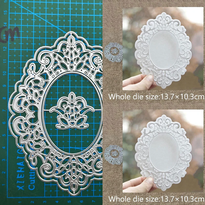 Lace Oval Metal Cutting Dies Stencil Scrapbooking Diy Album Stamp Paper Card Embossing Decor Craft Knife Mould