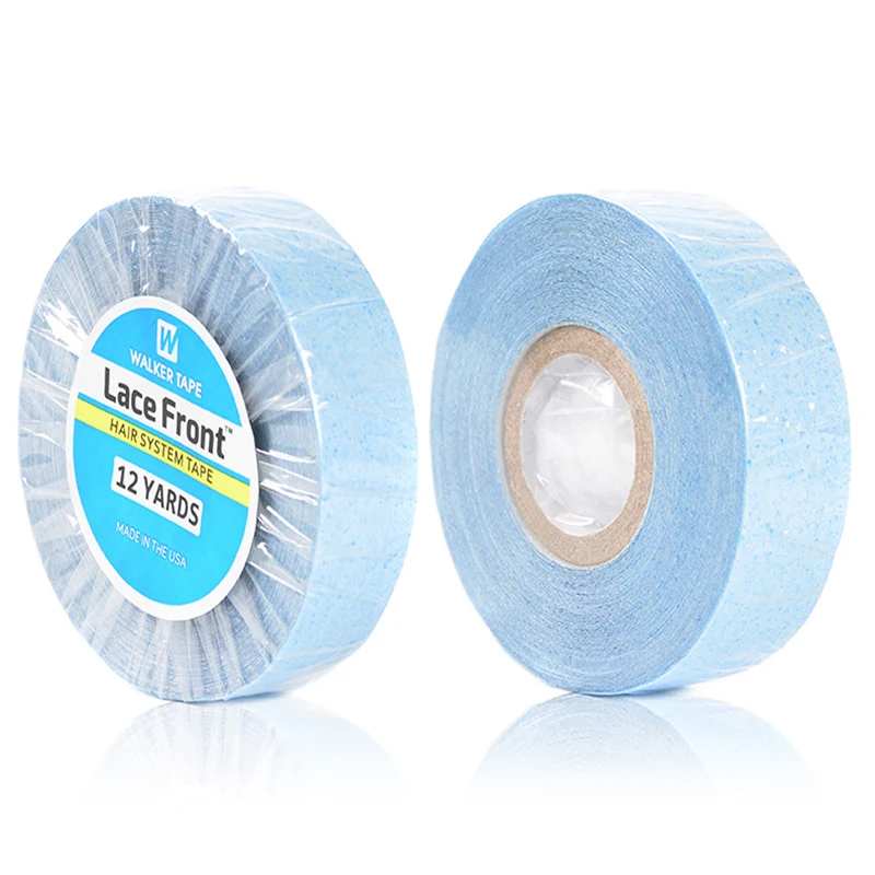 12yards Wig Adhesive Tape Waterproof Blue Lace Front Wig Tape No Shine Hair Extension Tape For Toupee Frontal Hairpiece Wig