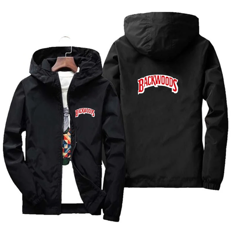 BACKWOODS-Manteau fin à fermeture éclair imprimé pour hommes, sweat à capuche coupe-vent, blazer de rue décontracté, vêtements pour hommes, 7XL, printemps, été, 2024