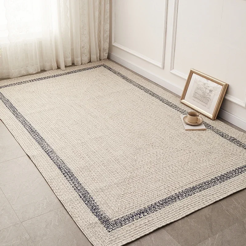 HHDD Hand-woven carpet Nordic modern simple wabi Sabi study bedroom tea table mat living room bedside mat