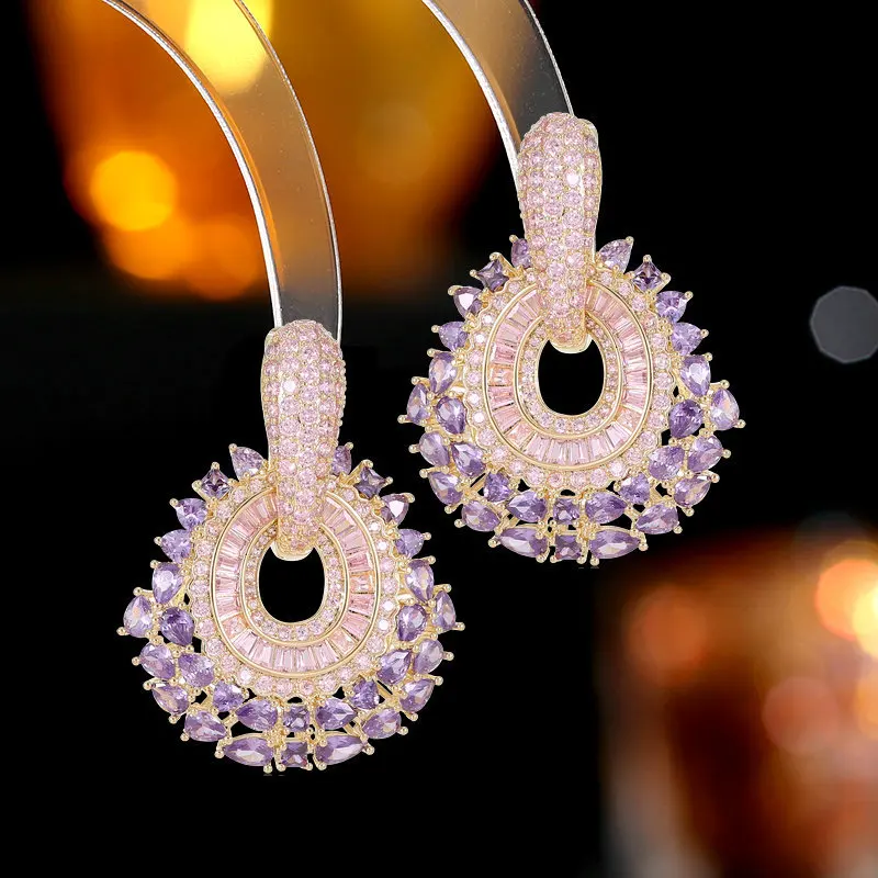 9.08 Light luxury Party Dress Bridal Dress Accessories removable two earrings exaggerated earrings