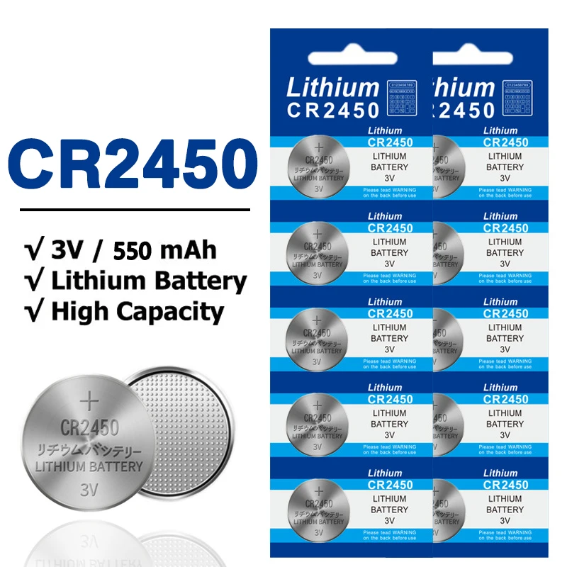 5-50PCS CR2450 Watch Buttom Battery KCR2450 5029LC LM2450 DL2450 ECR2450 BR2450 3V Large Capacity Lithium Coin Cell Batteries