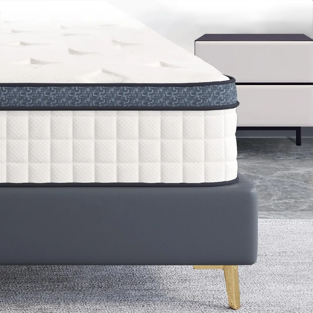 

8-дюймовый гибридный матрас в коробке, средней жесткости, пена с эффектом памяти и индивидуальные карманные пружины для снятия давления, сердце