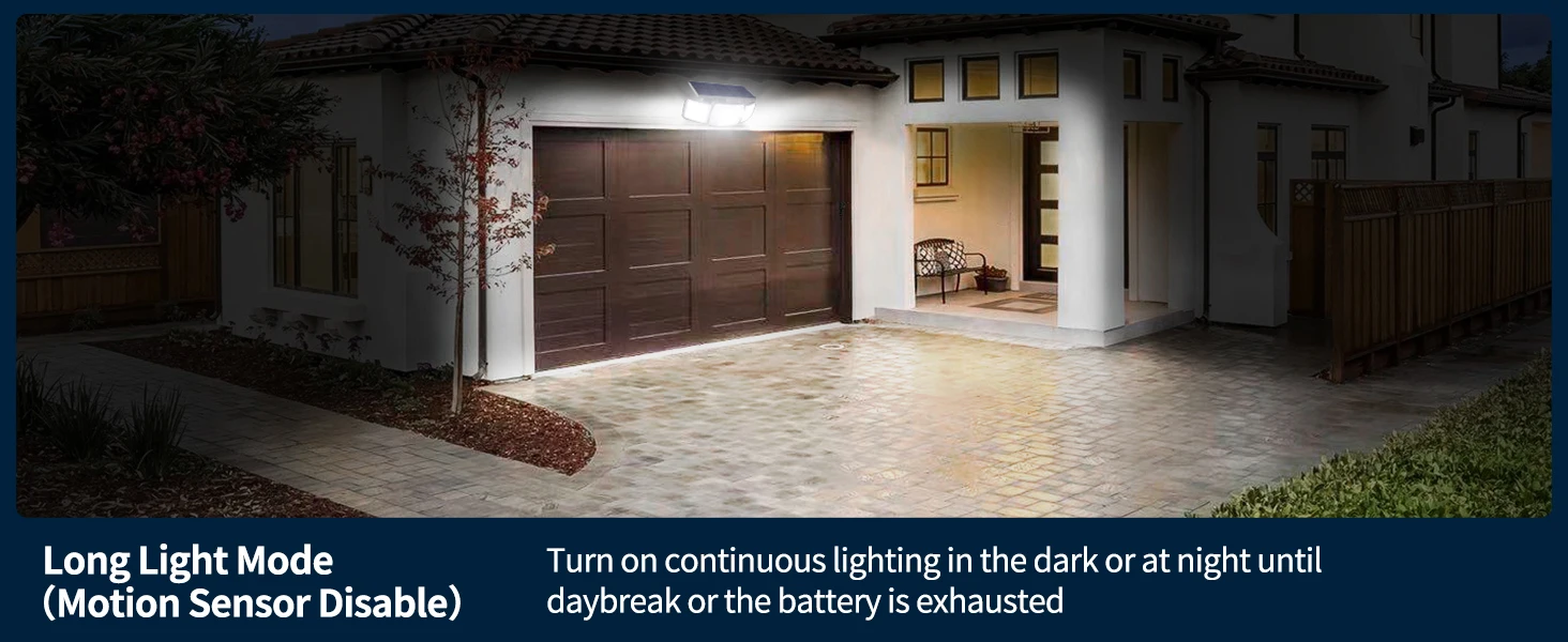 Intelamp Solarleuchten für den Außenbereich, L4000-mAh-Akku, mit zwei Bewegungssensoren, 1200 Lumen, hohe Helligkeit, IP65-Schutzart, Wandlampe für Garten, Hof, Weg und Garage. – Detail 7