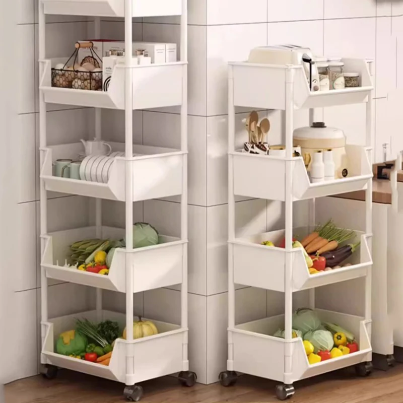 Rack Utility Trolley Kitchen Cart Multi Use White Functional Trolley Kitchen Storage Vegetable Mueble De Cocina Home Furiture