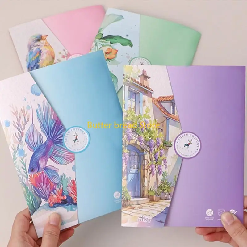 W89C раскраски книга акварели пигменты портативная акварельная живопись набор ручка для погружения