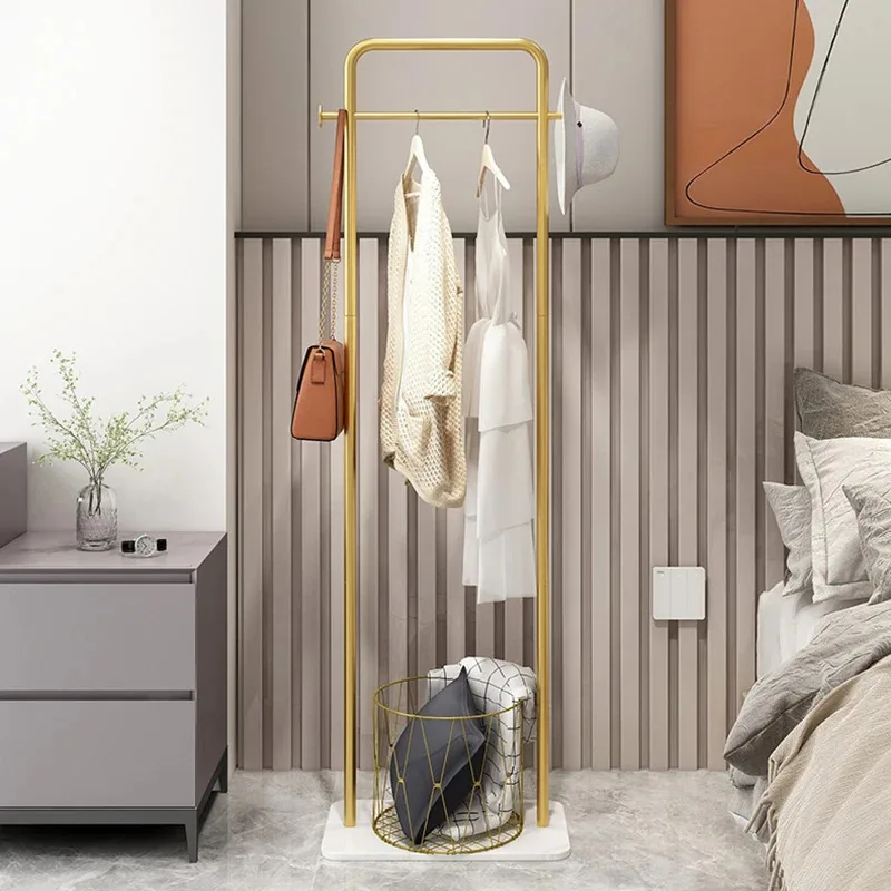 Entryway Luxury Coat Rack Standing Design Bathroom Metal Hanger Rack Floor Dressing Room Entrance Perchero Home Furniture OA50CR