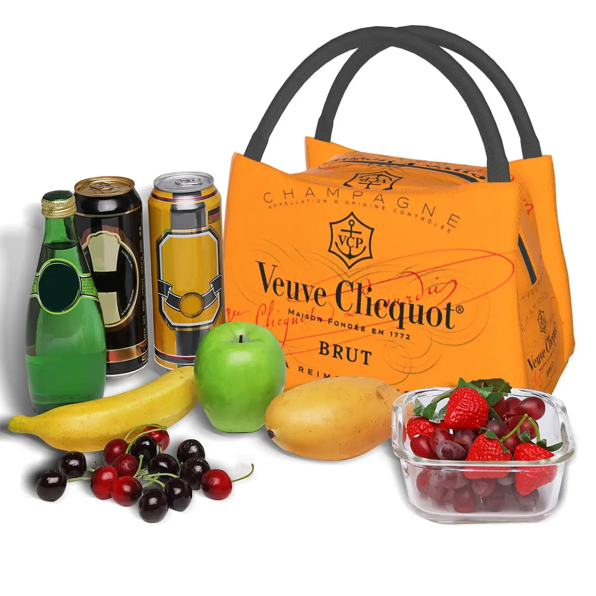 VCP Luxury Champagne Clicquots Merch Lunch Bag Insulated Cooler Portable Picnic Oxford Tote Food Bag