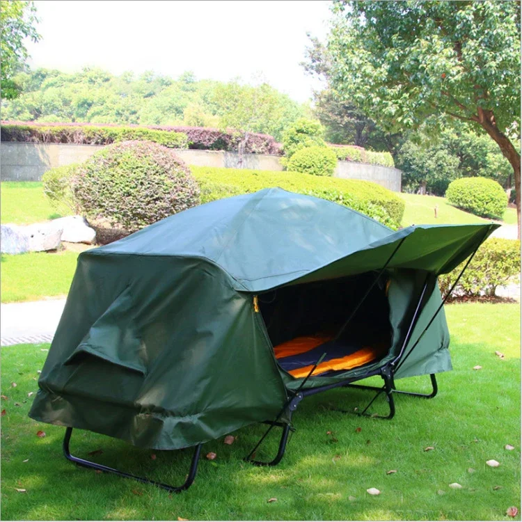 2 Person Portable Camping Bed Foldable Outdoor Elevated Camping Bed Tent Cot Tent Camping Tent With Bed