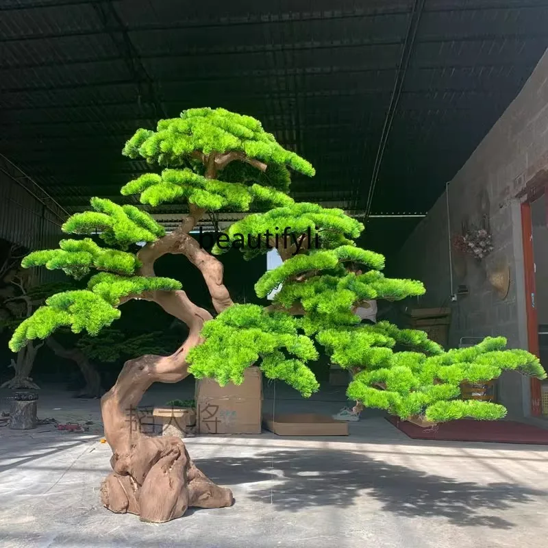 Chinese wind simulation welcome pine ornament large pine hotel decorative modeling fake tree