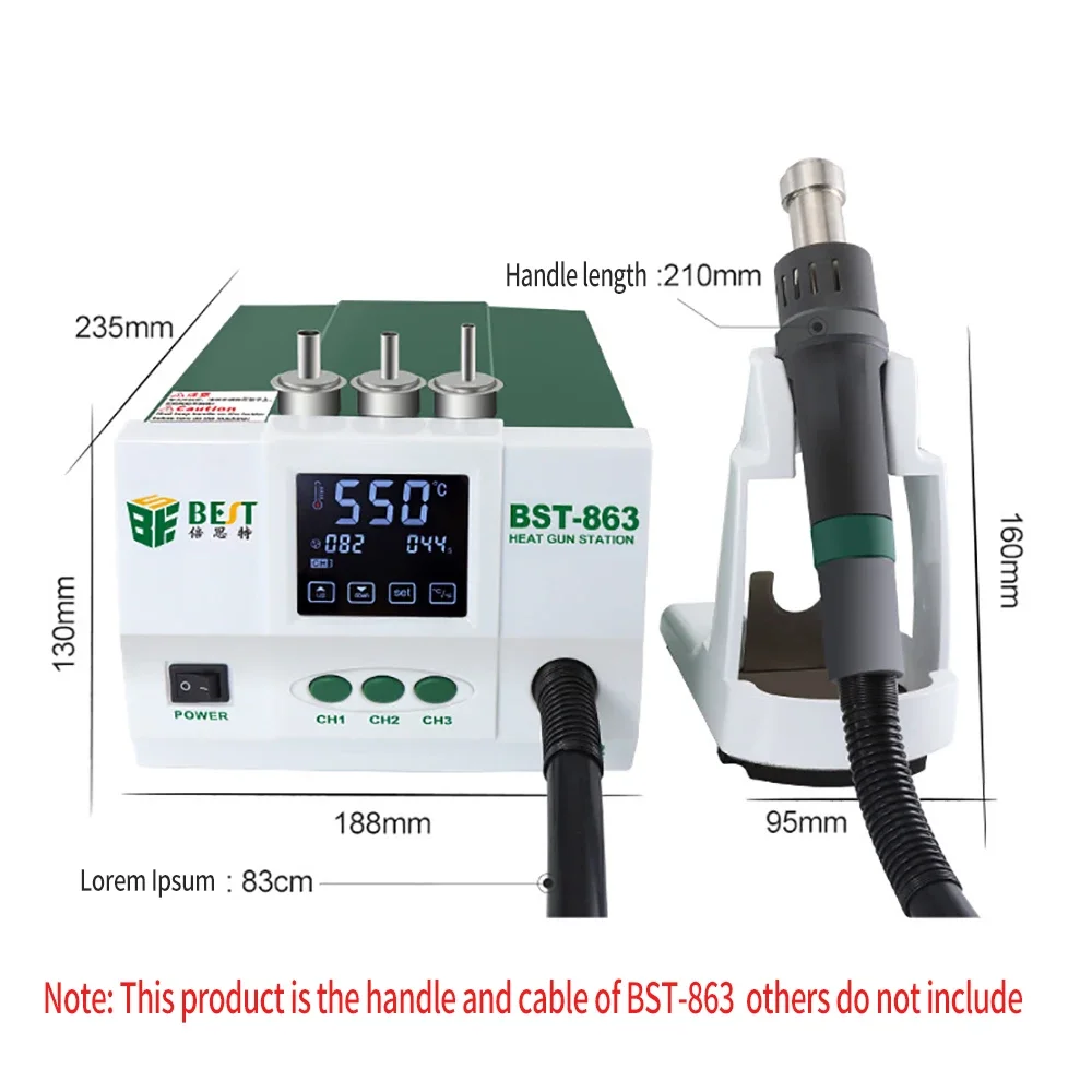 BST-863 Heating core Welding Station Heating Element 1200W For BST-863 hot air desoldering station  Accessories