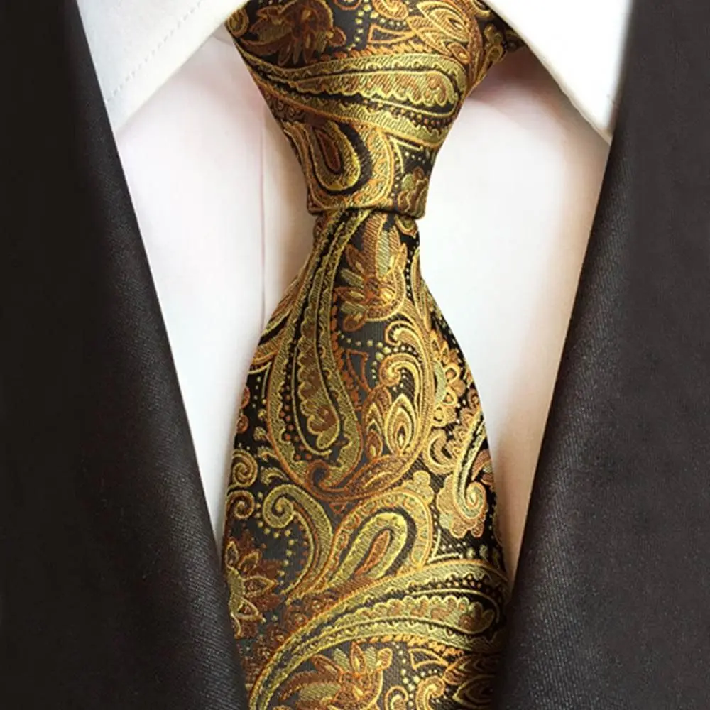 Fashion Blue Plaid Men Necktie Adjustable Business Floral Ties Vintage Paisley Tie Wedding