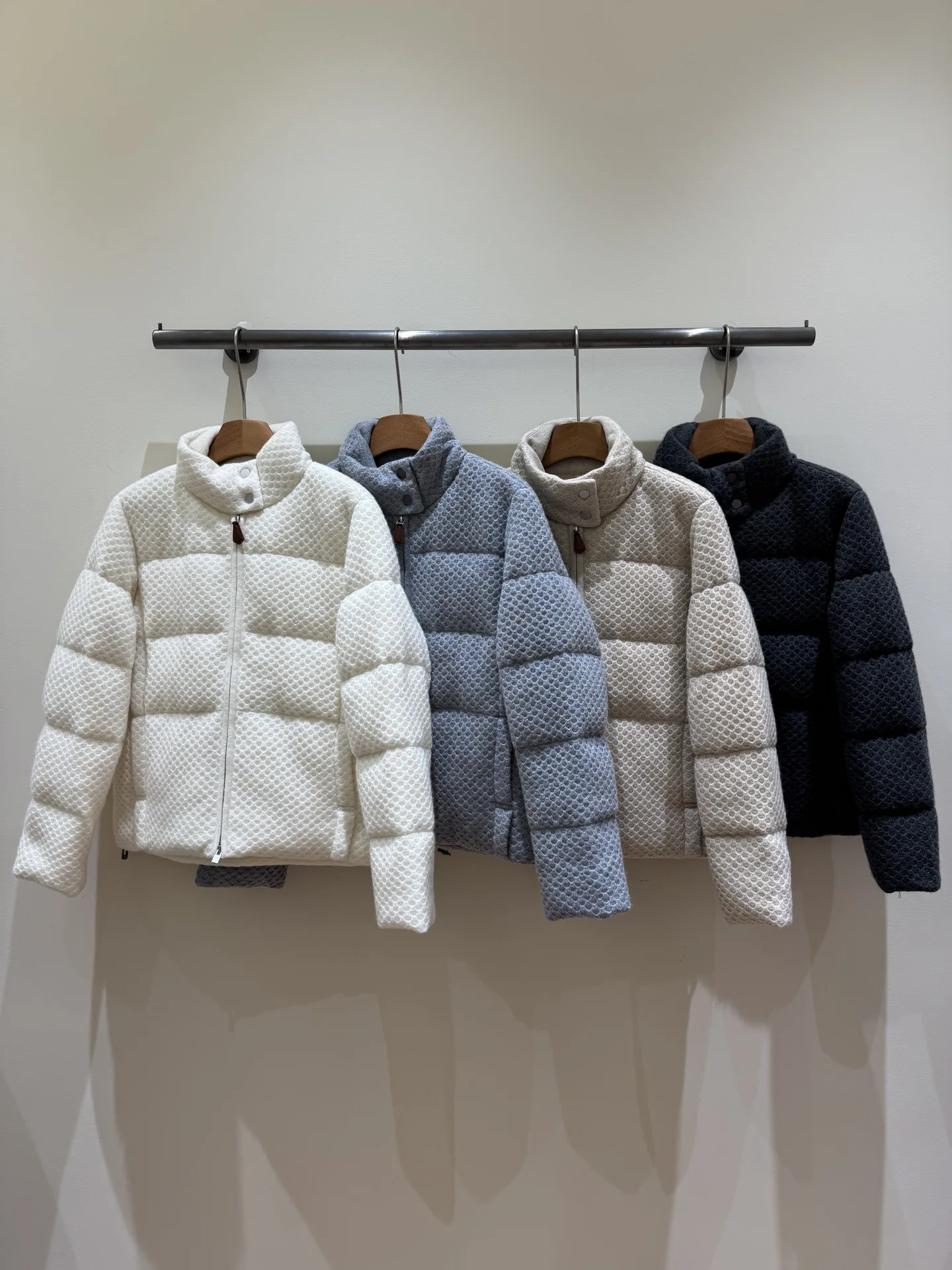 Women’S Wool-Cashmere Knit Stand-Collar Goose-Down Jacket – Fall/Winter 2026 New Collection