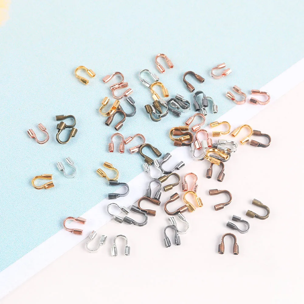 200pcs 4.5x4mm Wire Protectors Wire Guard Guardian Protectors loops U Shape Accessories Clasps Connector For DIY Jewelry Making