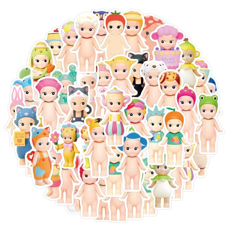 50/60pcs Sonny Angel Christmas Warm Healing Doll Graffiti Sticker Car Trunk Water Cup Kawaii Sticker Children's Birthday Gift