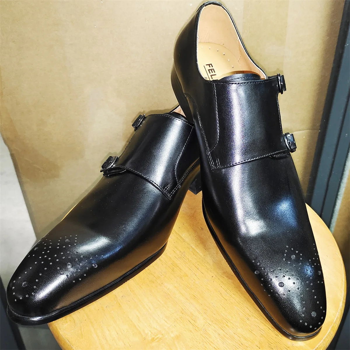 

Men's Casual Leather Shoes Single Buckle Monk Style Zapatos Para Customized New Style Best Selling Product