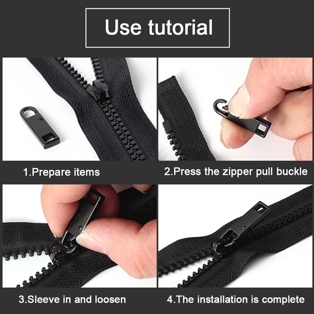 5/10Pcs Metal Universal Replacement Zipper Slider Remove Zipper Puller Zipper Repair Kit for Craft Sewing Tools zipper head