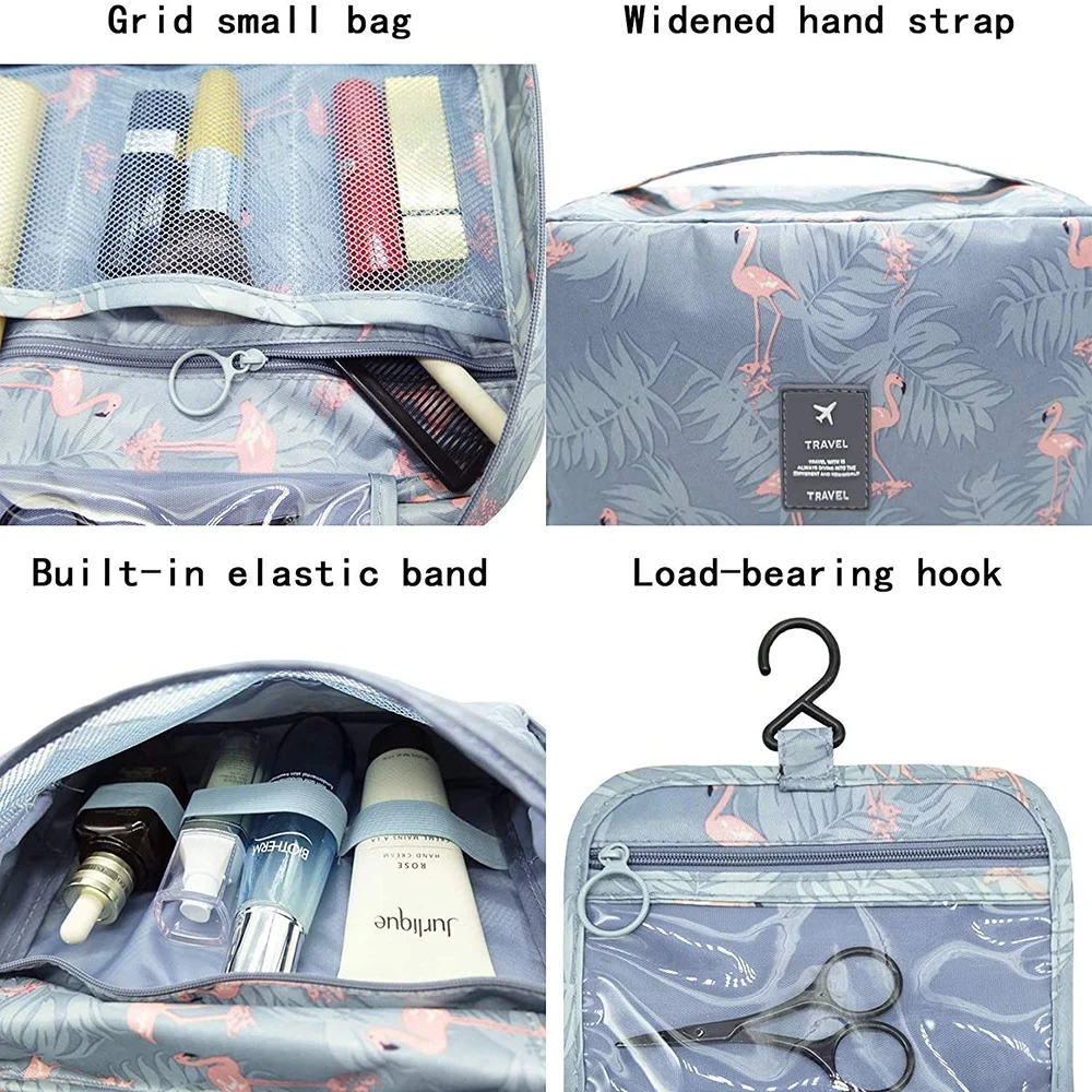 Bolsas de maquillaje para mujer, Neceser de viaje para cosméticos, artículos de tocador, organizador de belleza, bolso de almacenamiento colgante para baño, bolso de ducha con gancho, nuevo