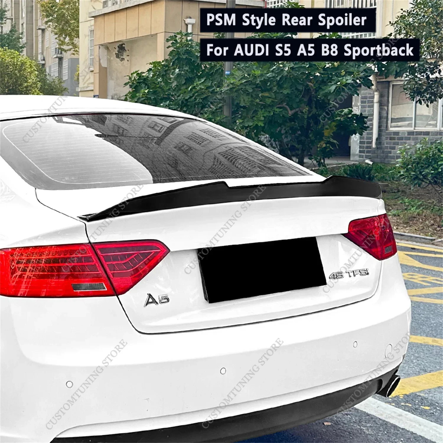 

Для AUDI S5 A5 B8 B8.5 8TA TFSI TDI Sportback/Coupe Gloss Black PSM Style Задний спойлер Задние обвесы Хвостовая тюнинг 2009-2016