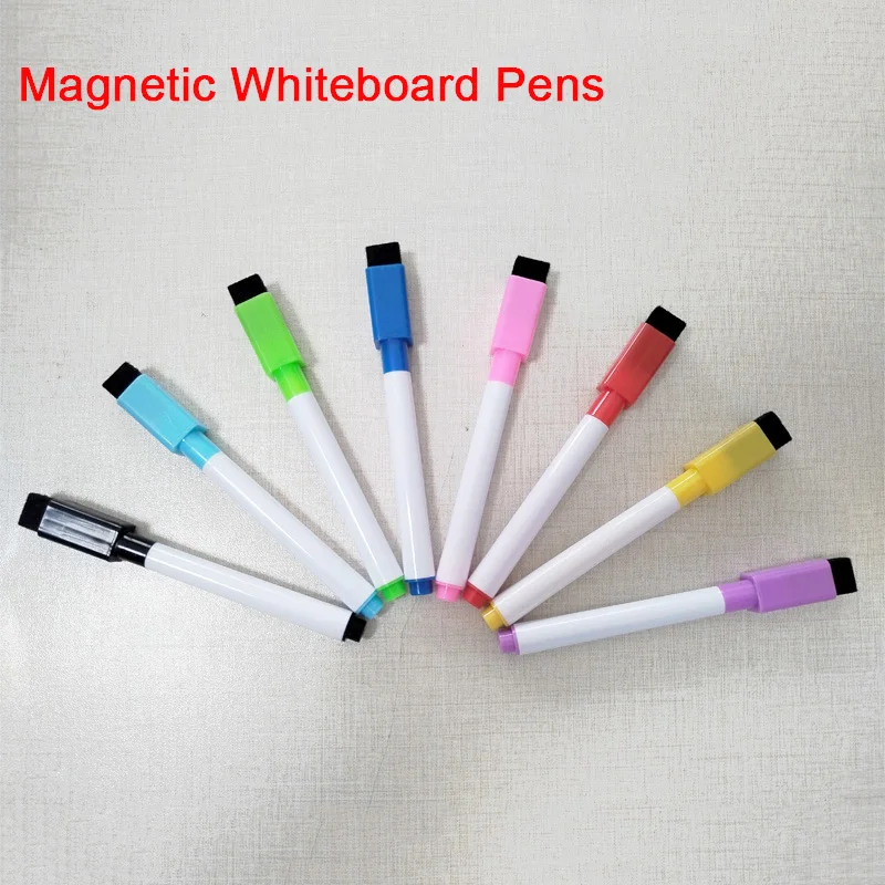 8 Colors Pcs Set Colorful Magnetic Dry Erase Whiteboard Marker Pen for Fridge,Home Kitchen Office School Classroom Kids Supplies