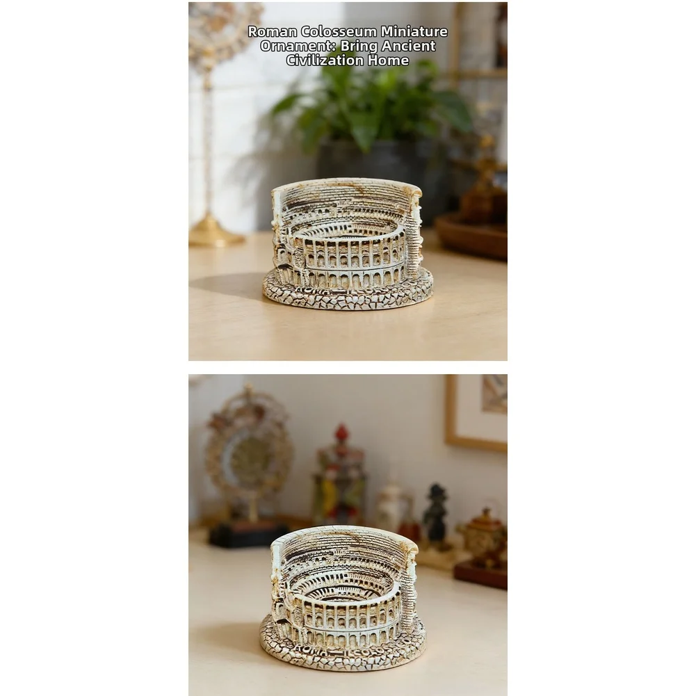European Style Resin Colosseum Model 7.5cm Miniature Building Figurine For Living Room Shelf Decoration